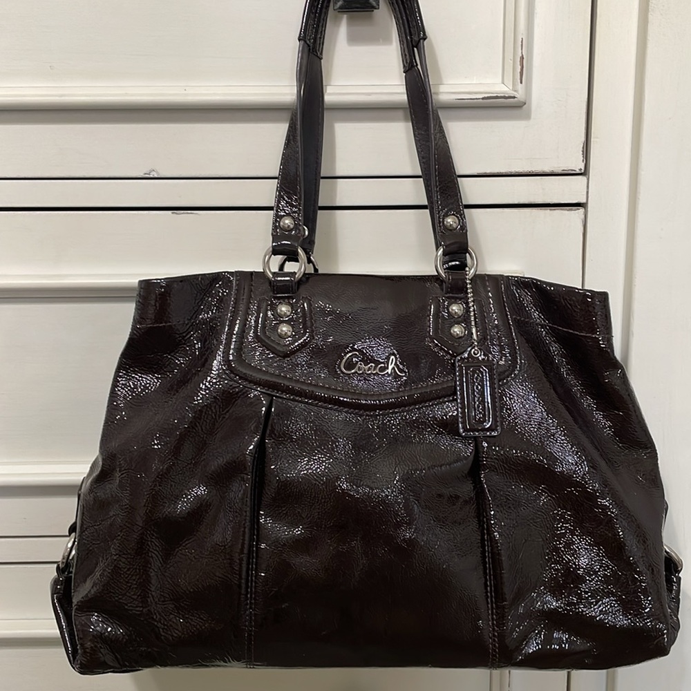 Coach Dark Brown Leather Purse/ Tote Bag